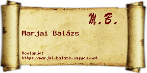 Marjai Balázs névjegykártya